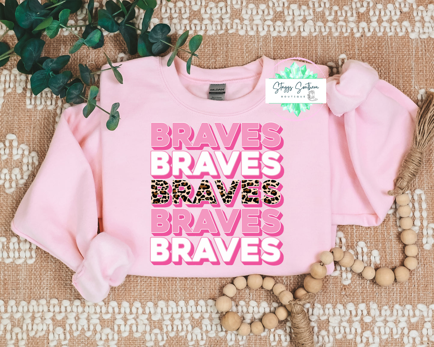 Braves, Braves, Braves Pink Sweatshirt