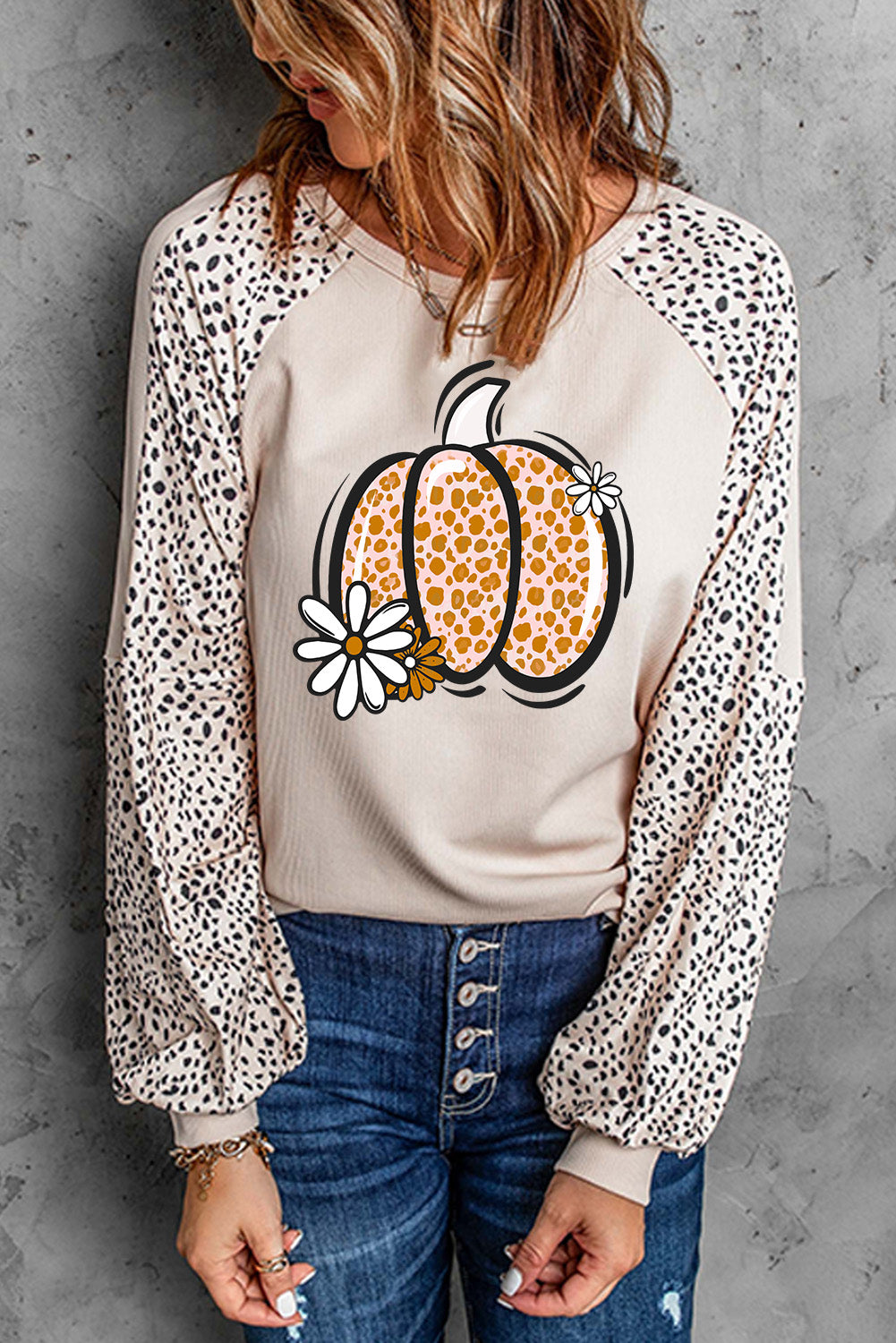 Pumpkin Floral Long Sleeve Shirt