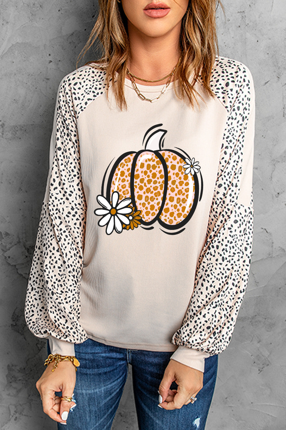 Pumpkin Floral Long Sleeve Shirt