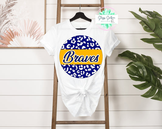 Braves Cheetah Circle Custom Tee