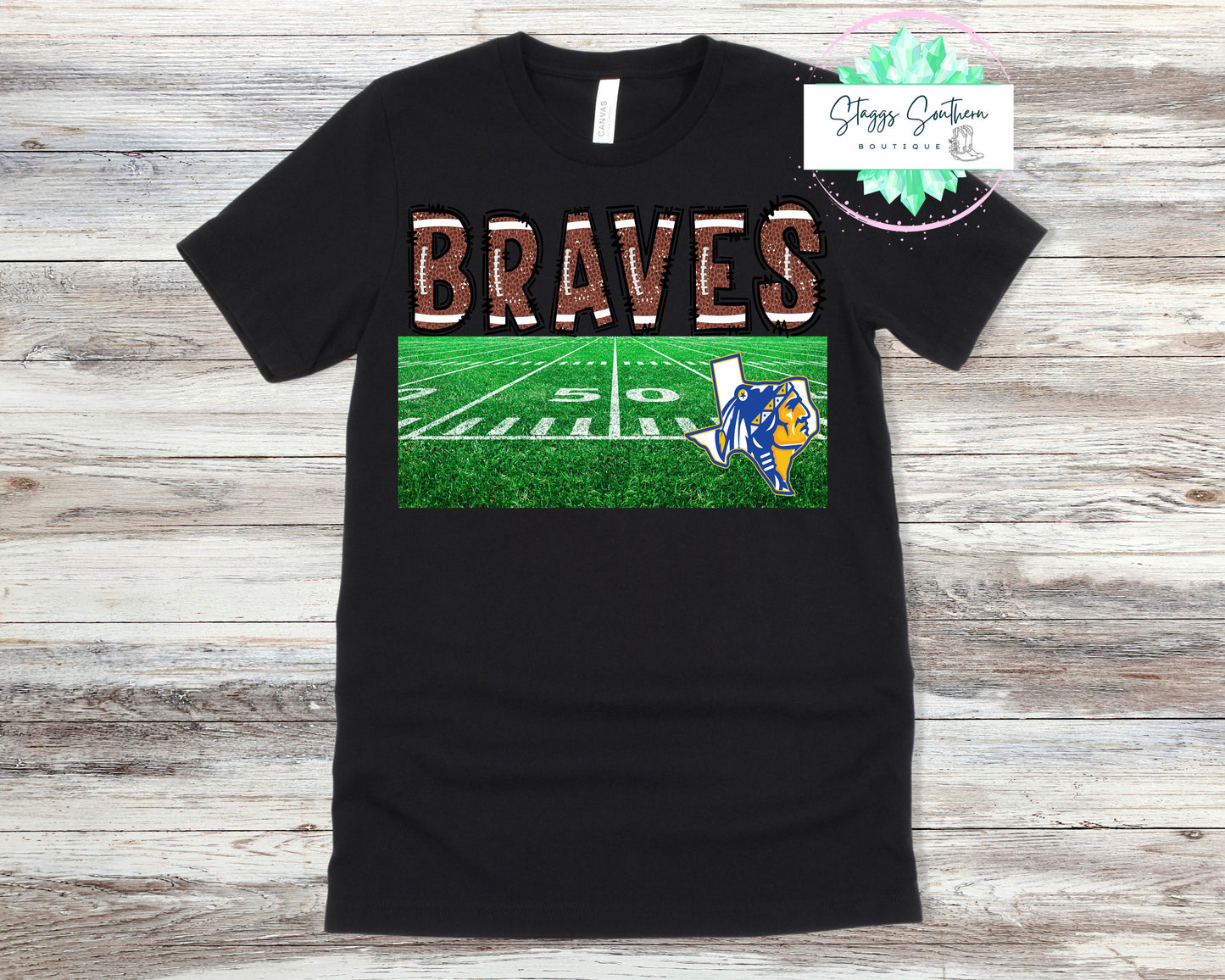 Football Field Braves Custom Tee