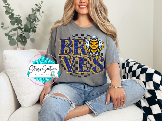 BRAVES CHECKERED CIRCLE