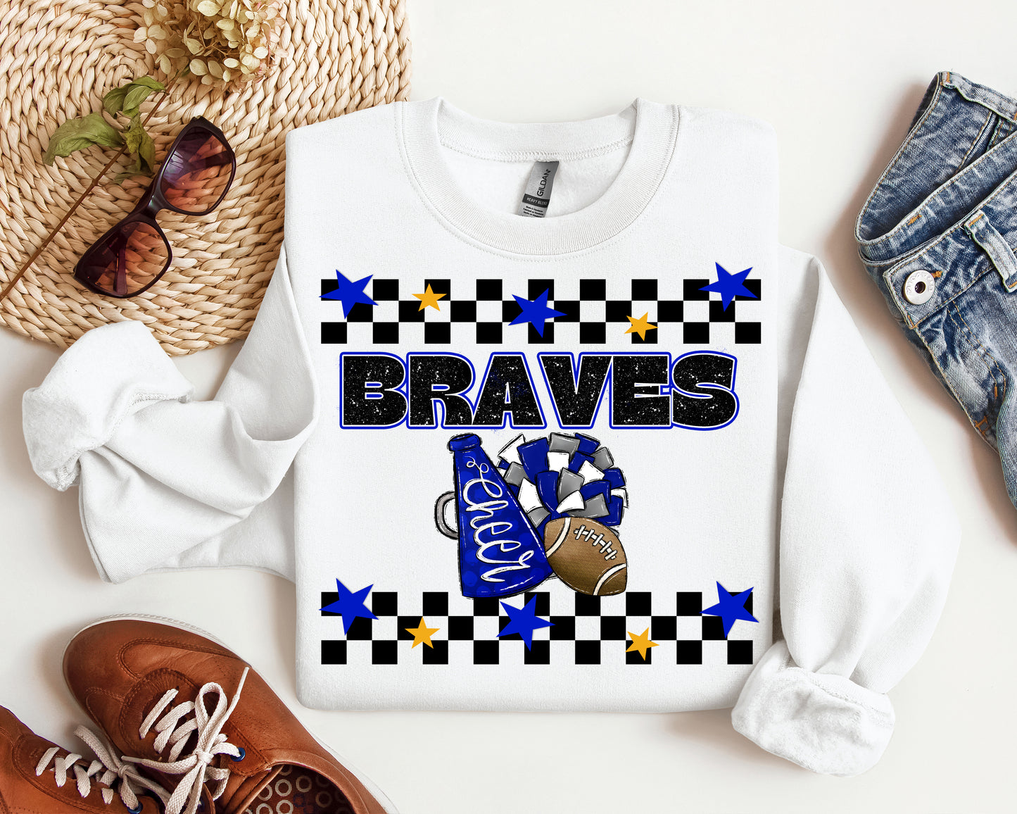 Checkered Braves Cheer & Football