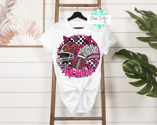 Braves Indian Cheetah Football Custom Tee