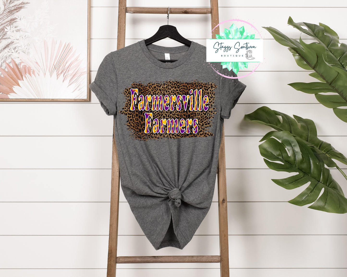 Farmersville Cheetah Background Custom Tee
