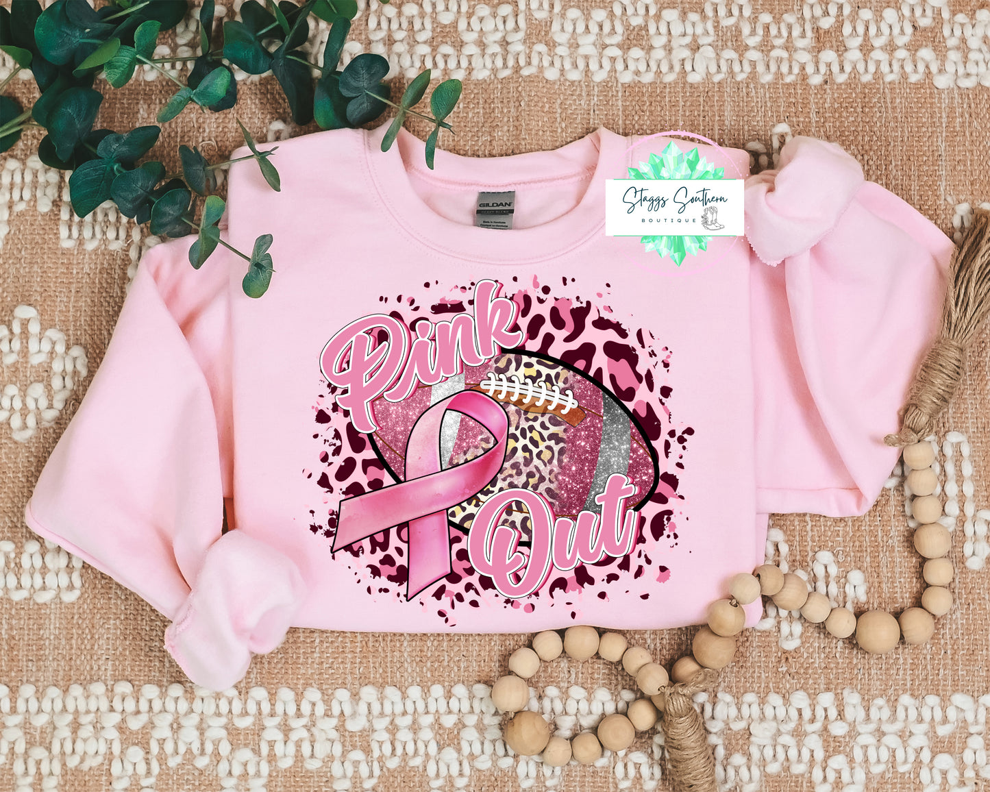 Pink Out Breast Cancer Football Sweatshirt