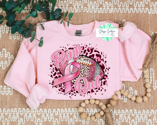 Pink Out Breast Cancer Football Sweatshirt