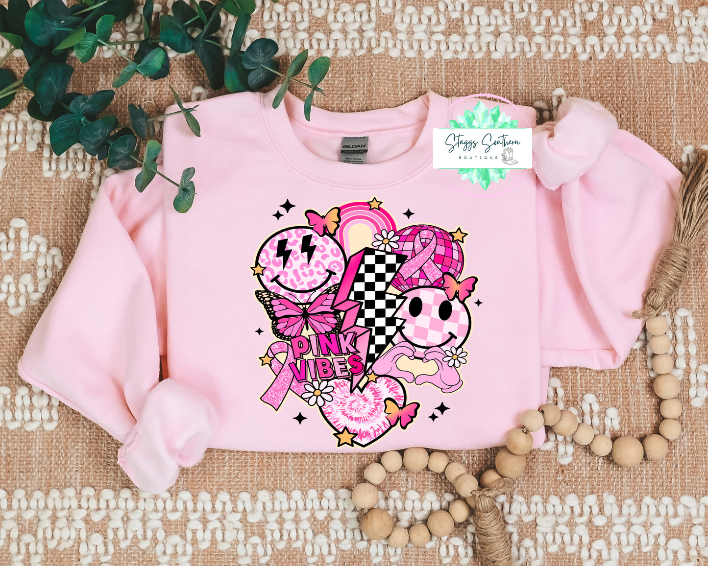 Retro Pink Vibes Pink Sweatshirt