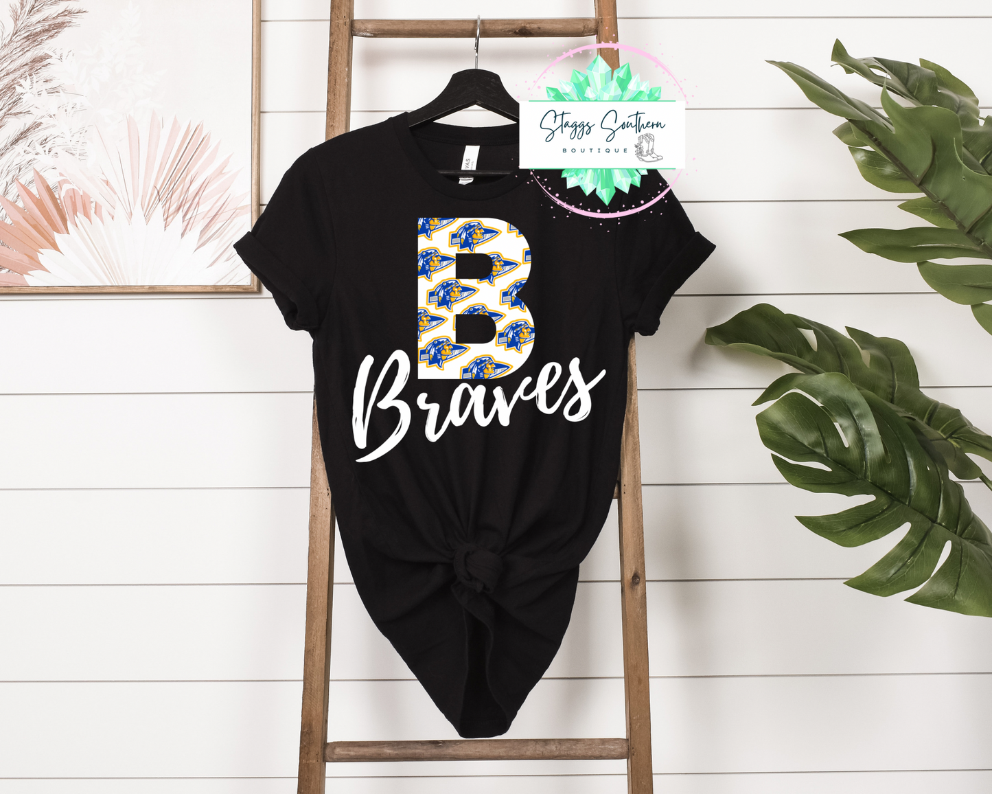 Patterned B Script Braves