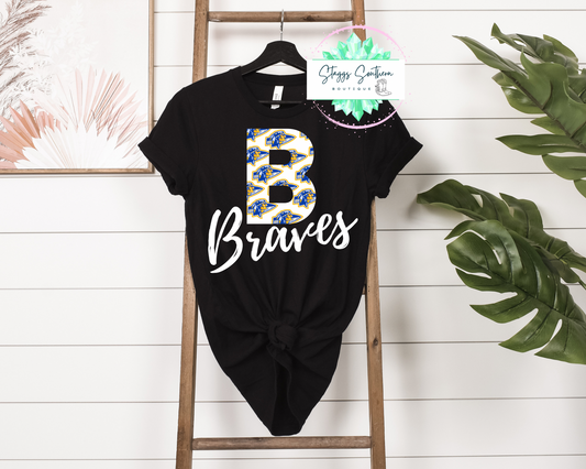 Patterned B Script Braves