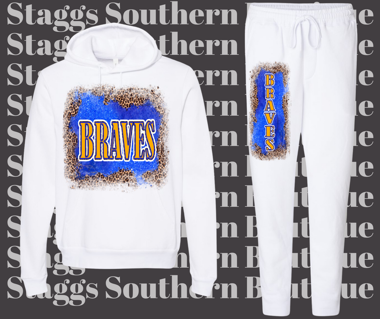 Women's PINK OR BLUE Braves Hoodie & Sweat Set