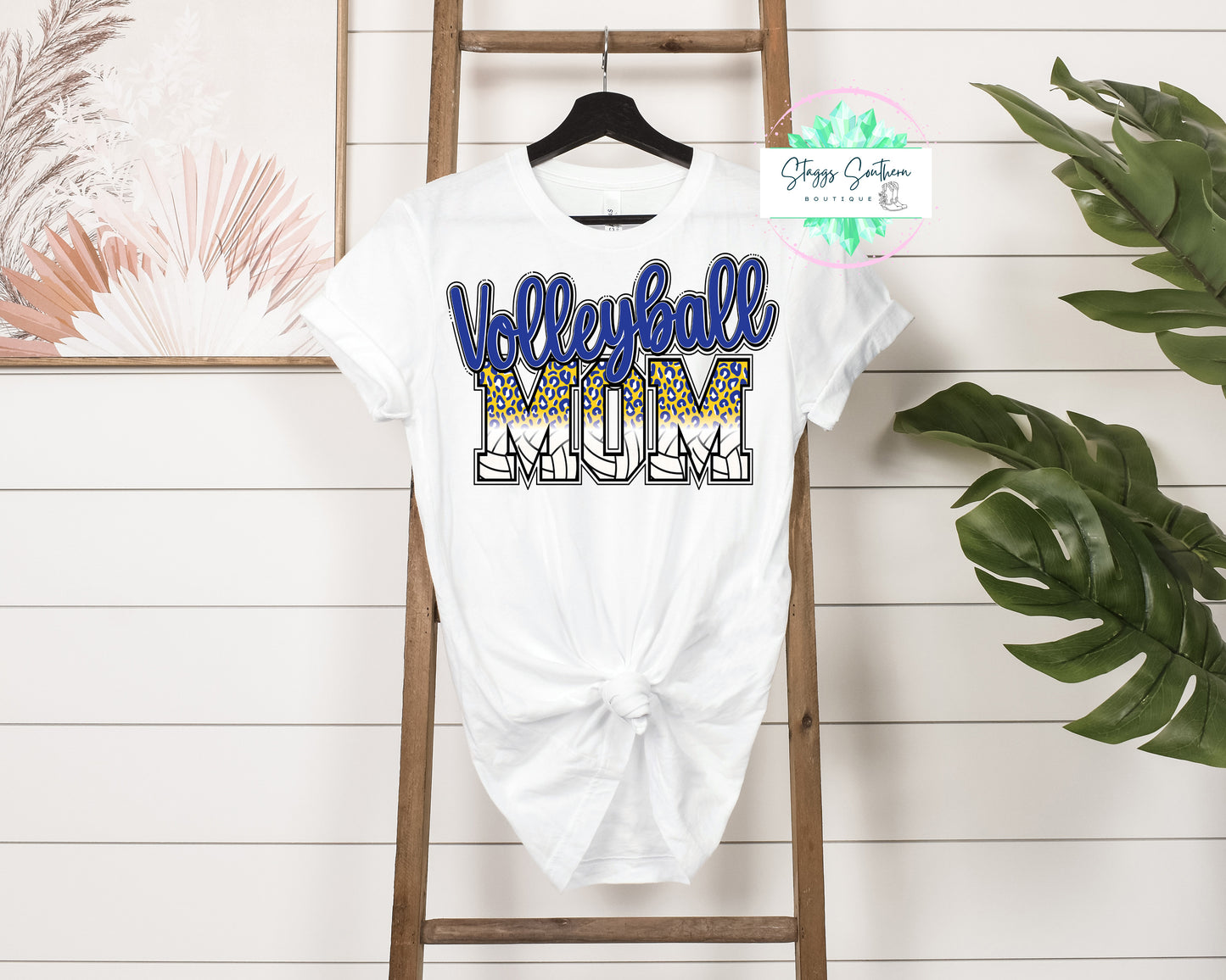 Volleyball Mom W/ Cheetah Custom Tee