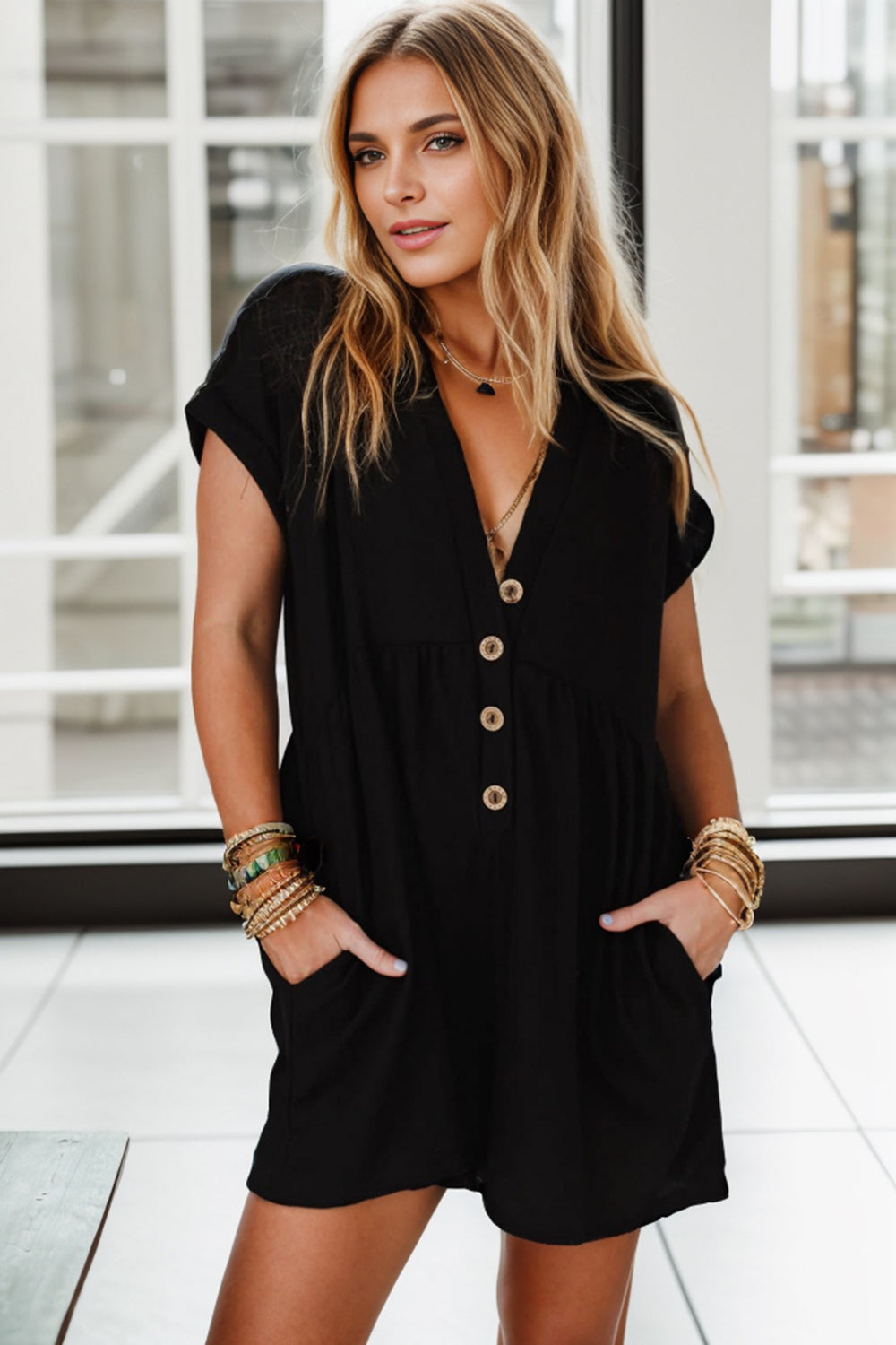 Midnight Casual Romper