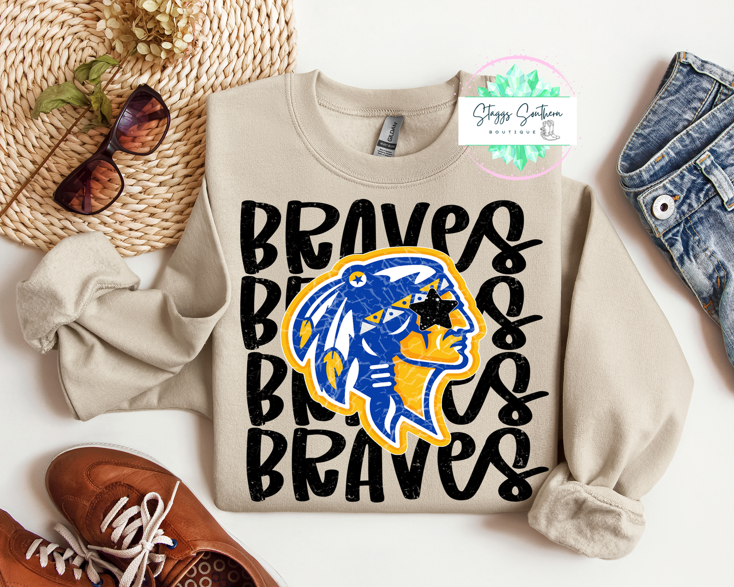 Braves Head Vintage Look