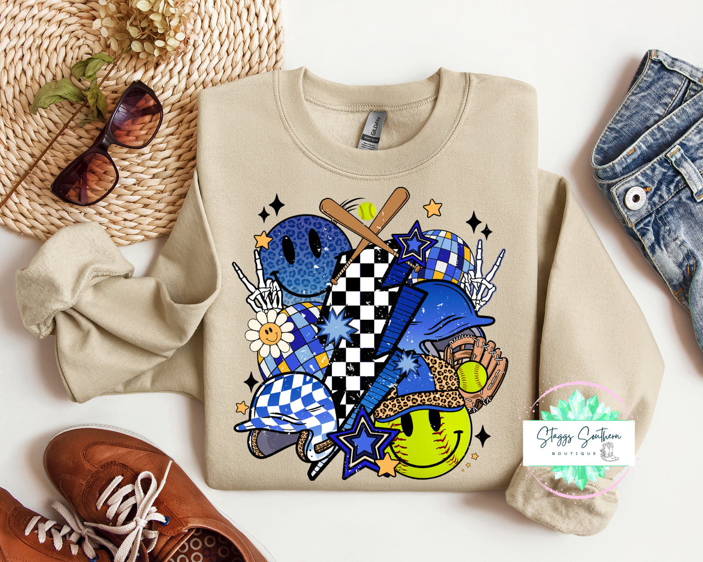 Blue Retro Softball