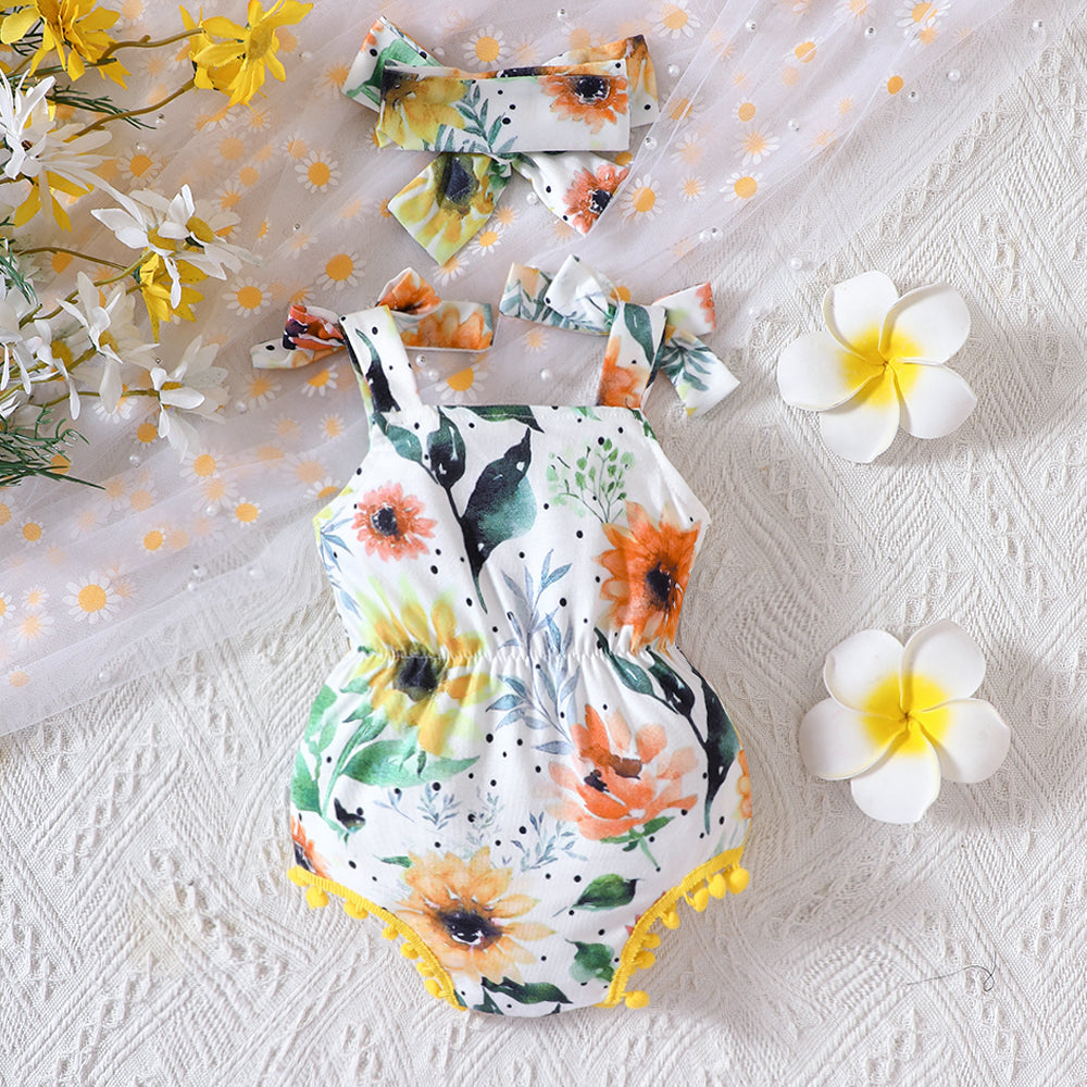 Floral Pom-Pom Romper