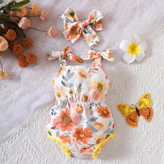 Floral Pom-Pom Romper