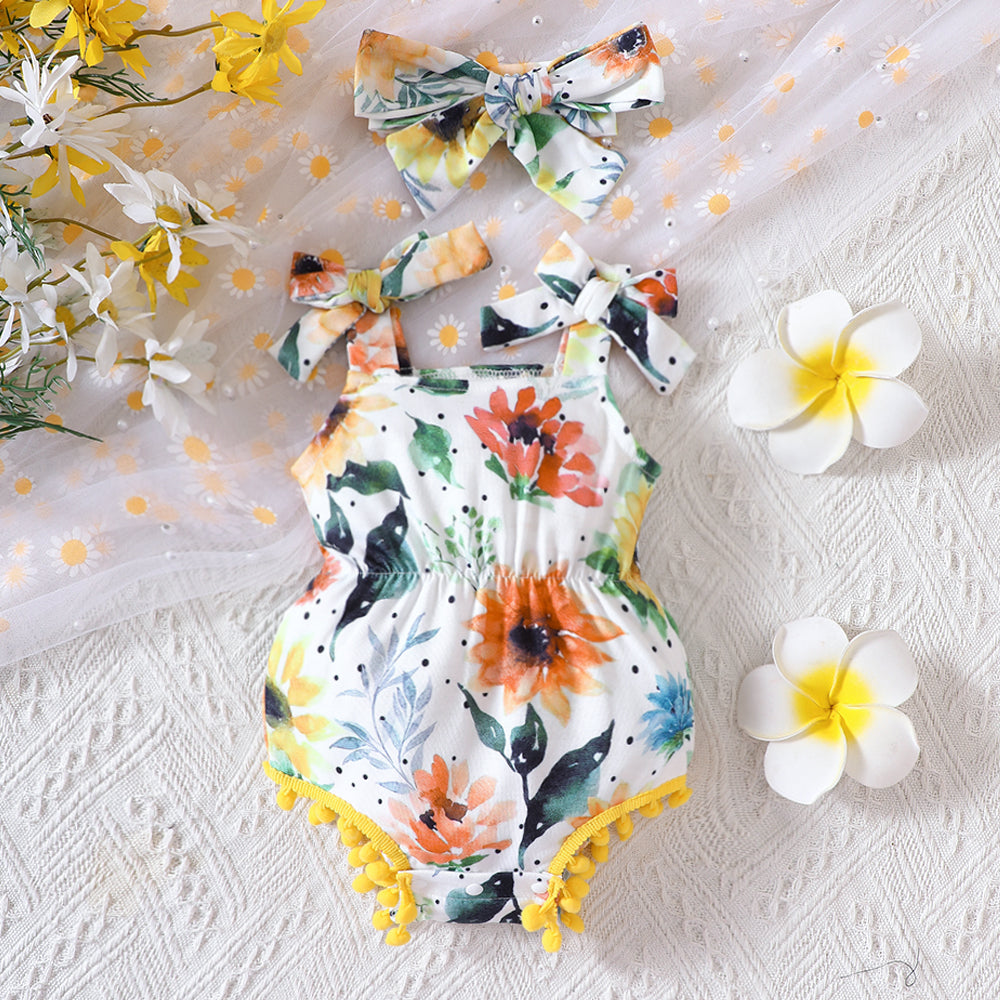 Floral Pom-Pom Romper