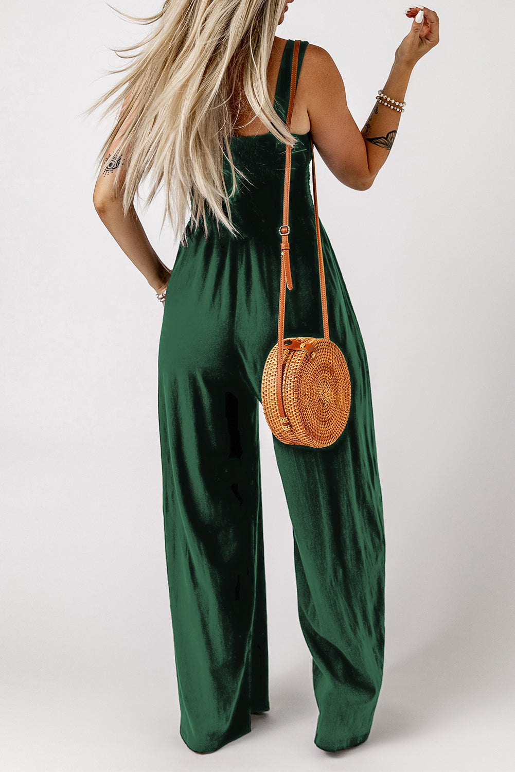 Smocked Jumpsuit with Pockets
