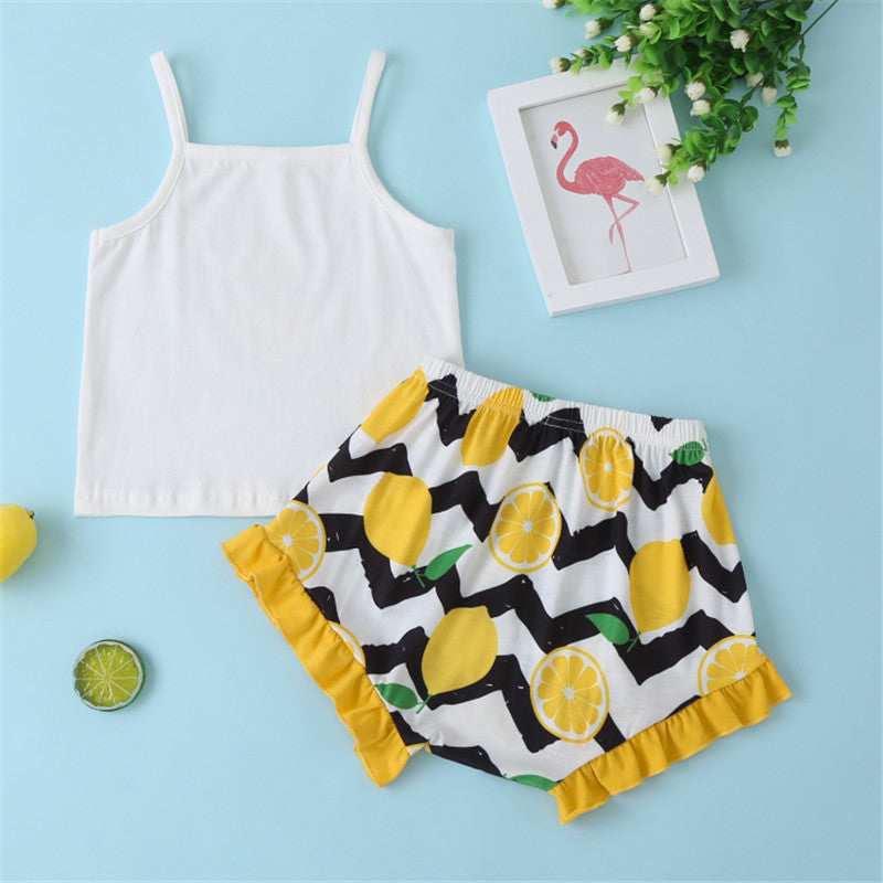 Summer Graphic Cami and Lemon Shorts Set
