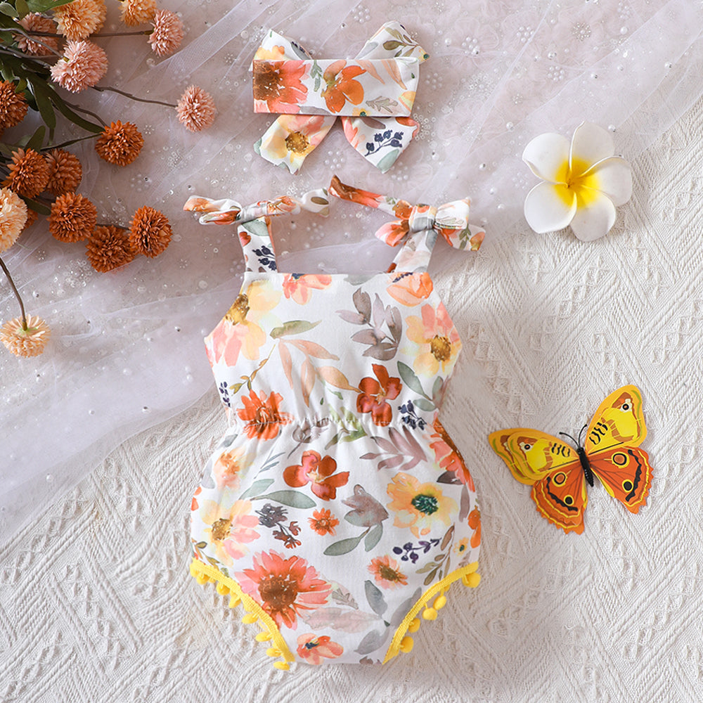 Floral Pom-Pom Romper