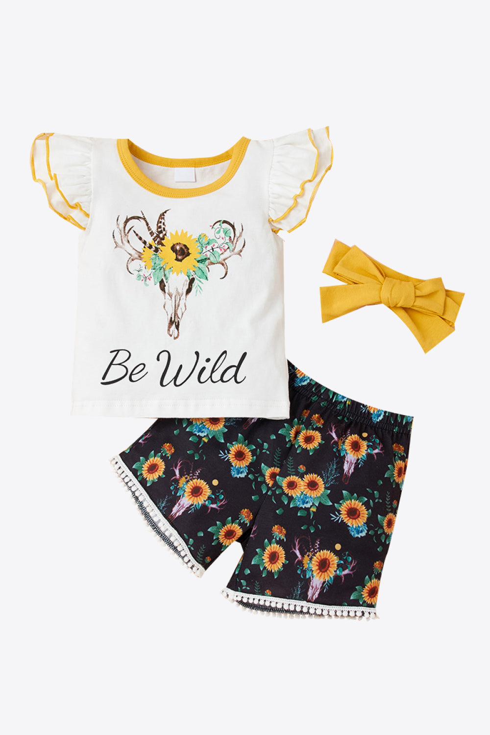 Be wild graphic tee and shorts set