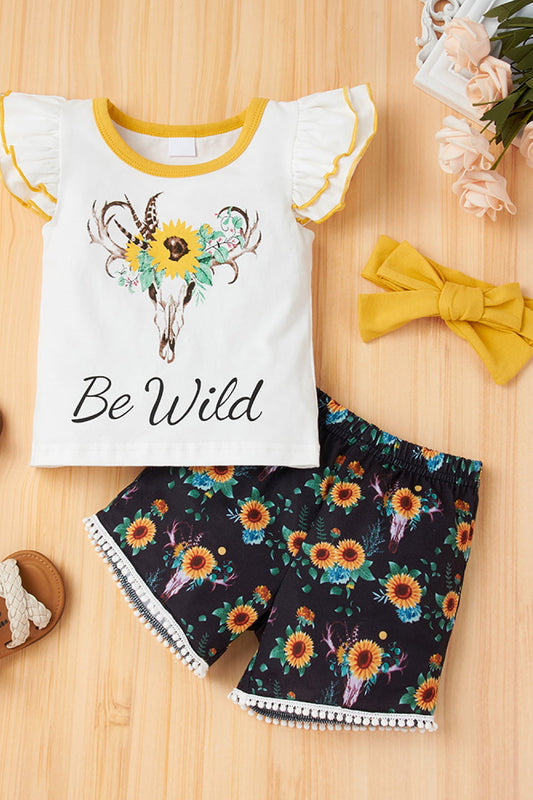 Be wild graphic tee and shorts set